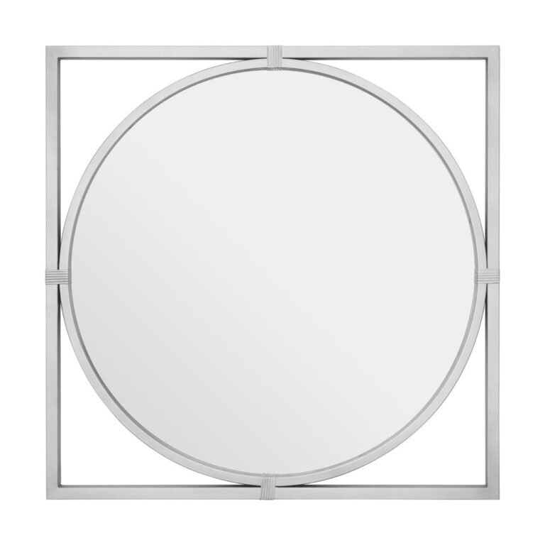 Aire Silver Metal Frame Square Wall Mirror