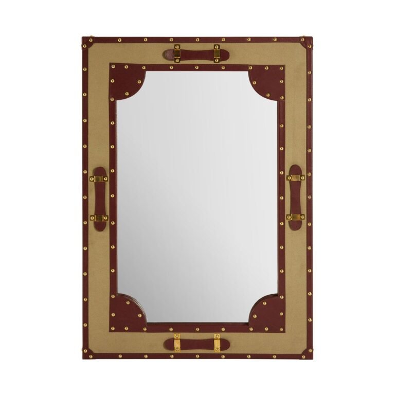 Oletta Canvas / Leather Trim Wall Mirror