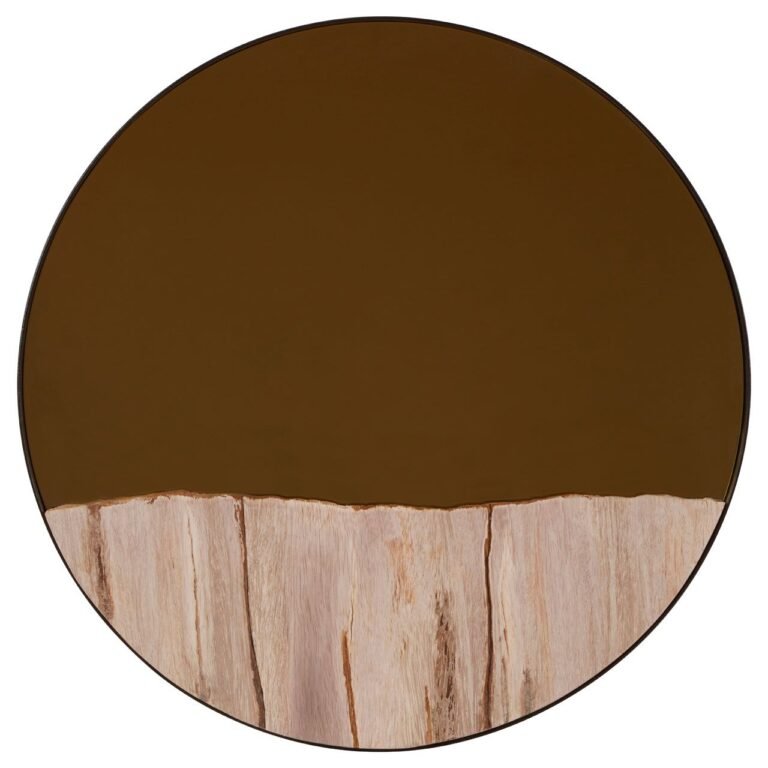 Guise Petrified Wood Tile Large Round Mirror