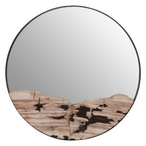 Guise Large Silver Tile Round Mirror