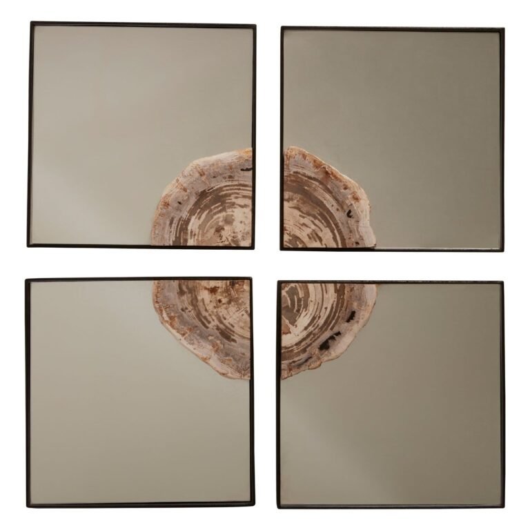 Guise 4Pcs Square Mirror Silver Tile