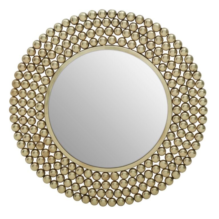 Foxley Gold Finish Beaded Wall Mirror