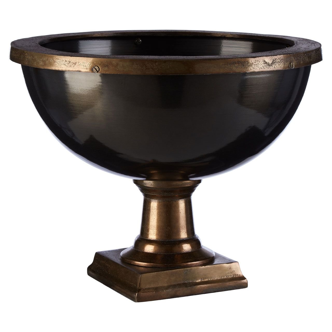 Rustic Antique Brass / Black Decorative Bowl Bowls & Planters, DECOR
