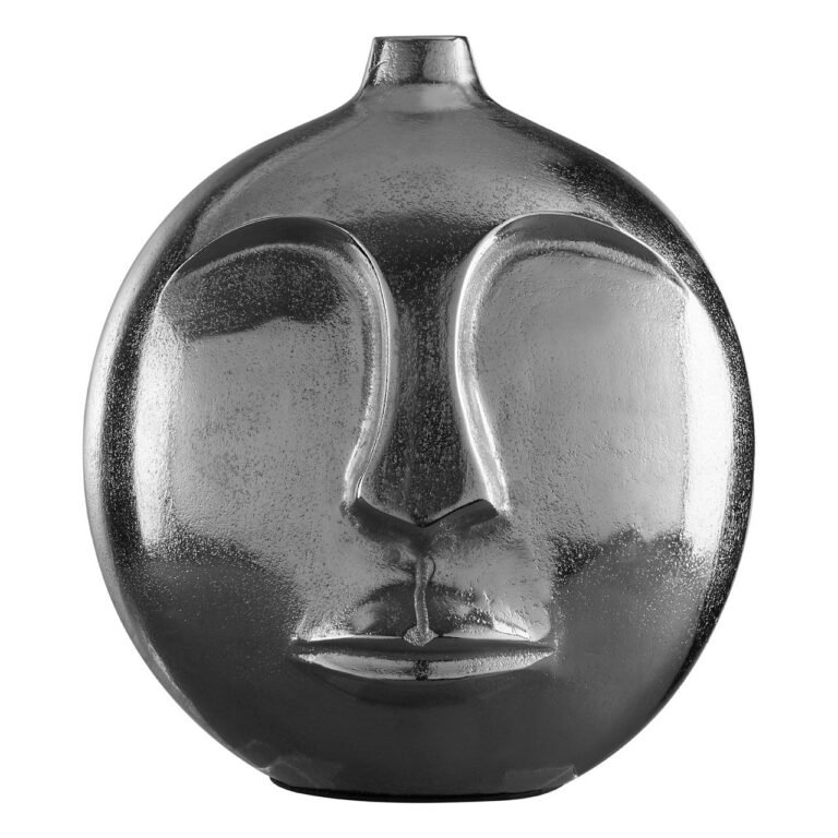 Tissio Large Silver Finish Round Vase