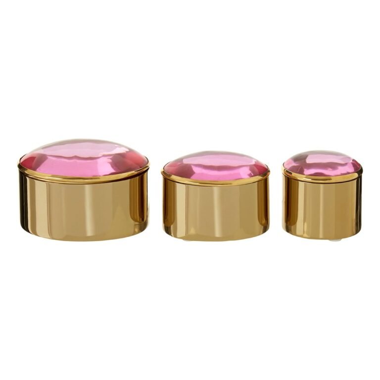 Meryl Set Of 3 Trinket Boxes With Pink Lids