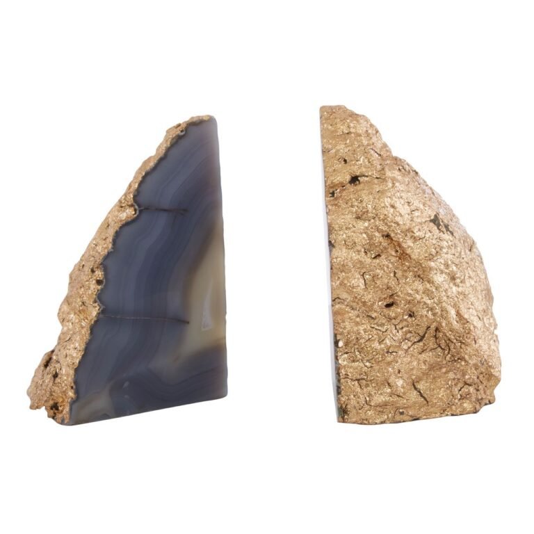 Bowie Agata Grey / Gold Bookends