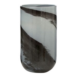 Yarra Small Grey / Black Brushstroke Vase