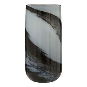 Yarra Large Grey / Black Brushstroke Vase