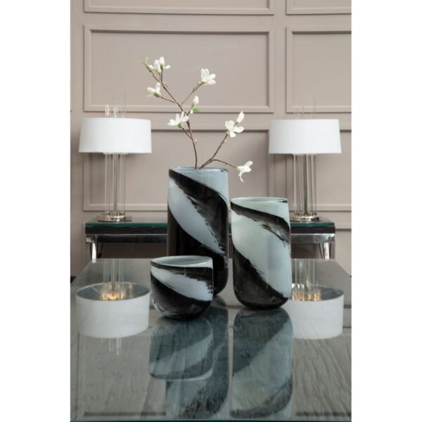 Yarra Large Grey / Black Brushstroke Vase - Image 4