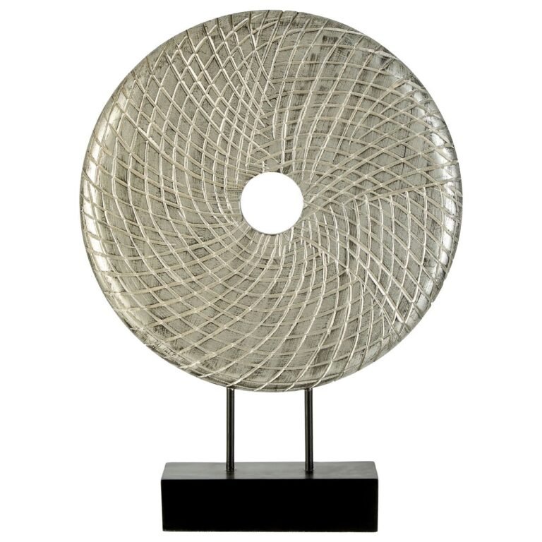 Omenti Round Silver Wooden Sculpture