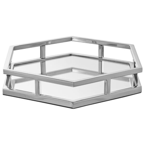 Buckhurst Silver Finish Hexagonal Tray - Image 2