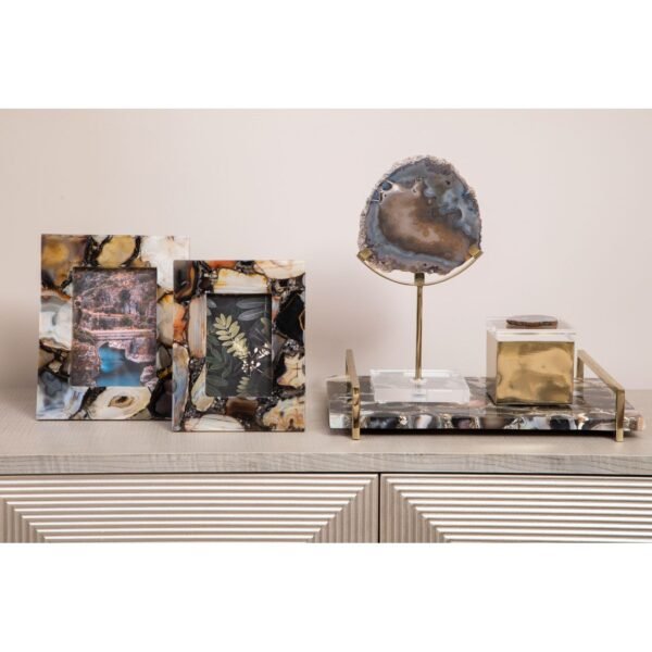 Bowie Black And Gold Agate Sculpture - Image 6