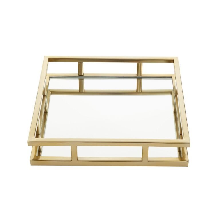 Usiel Square Gold Finish Tray