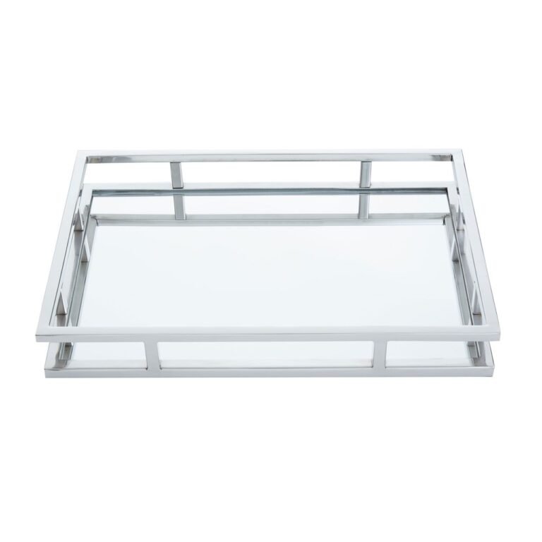 Usiel Rectangular Silver Finish Tray
