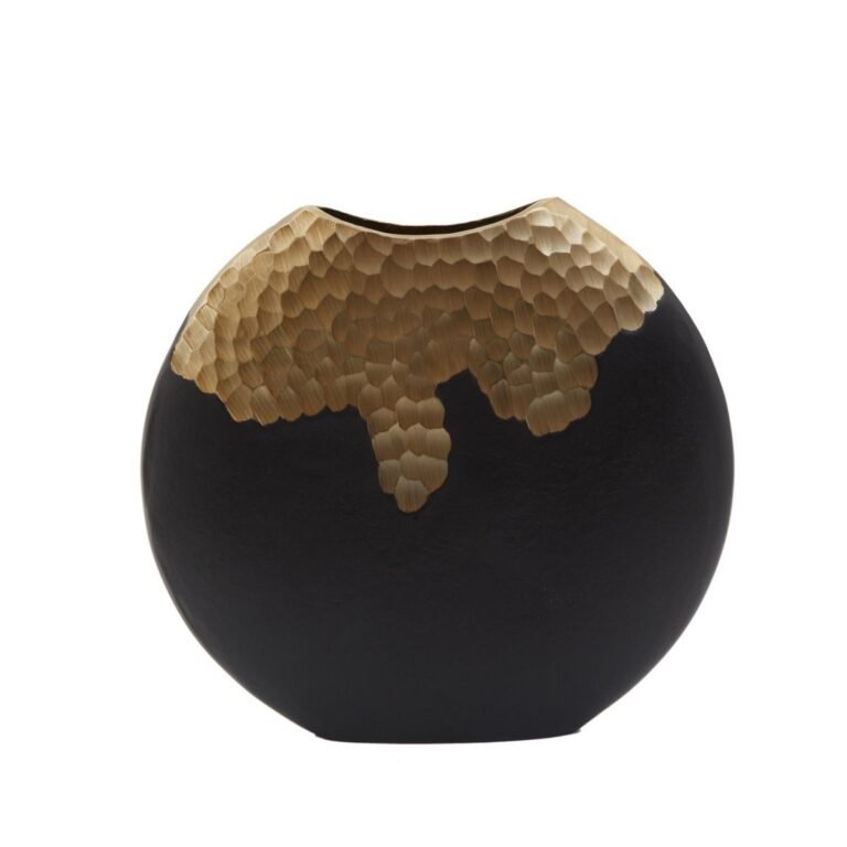 Aito Small Black Gold Round Vase