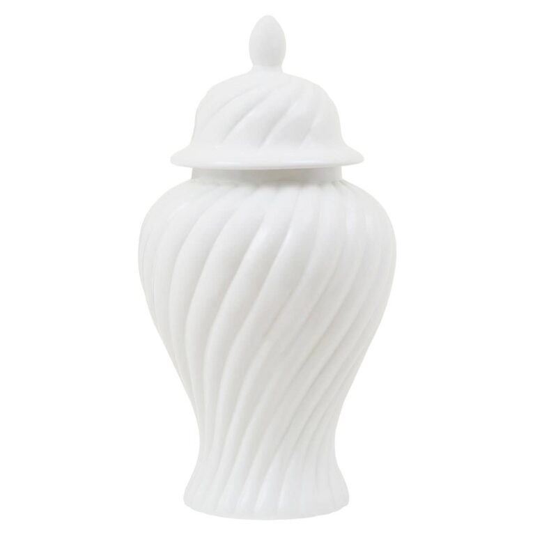 Amasn Small White Ceramic Jar