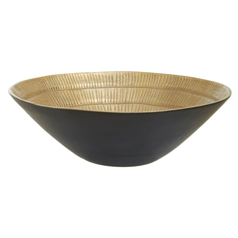 Omali Large Black And Gold Finish Bowl