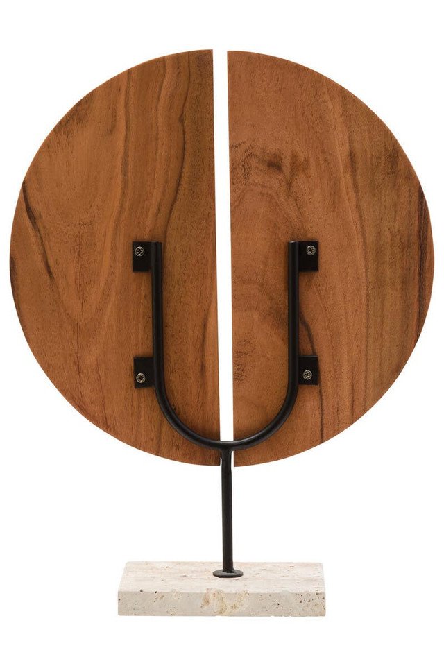 Esto Wood Sculpture with Travertine Base Esto Wood Sculpture with Travertine Base
