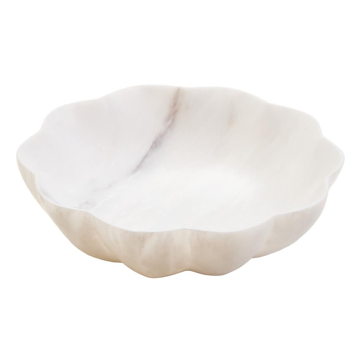 Bucci White Marble Scalloped Bowl Bucci White Marble Scalloped Bowl