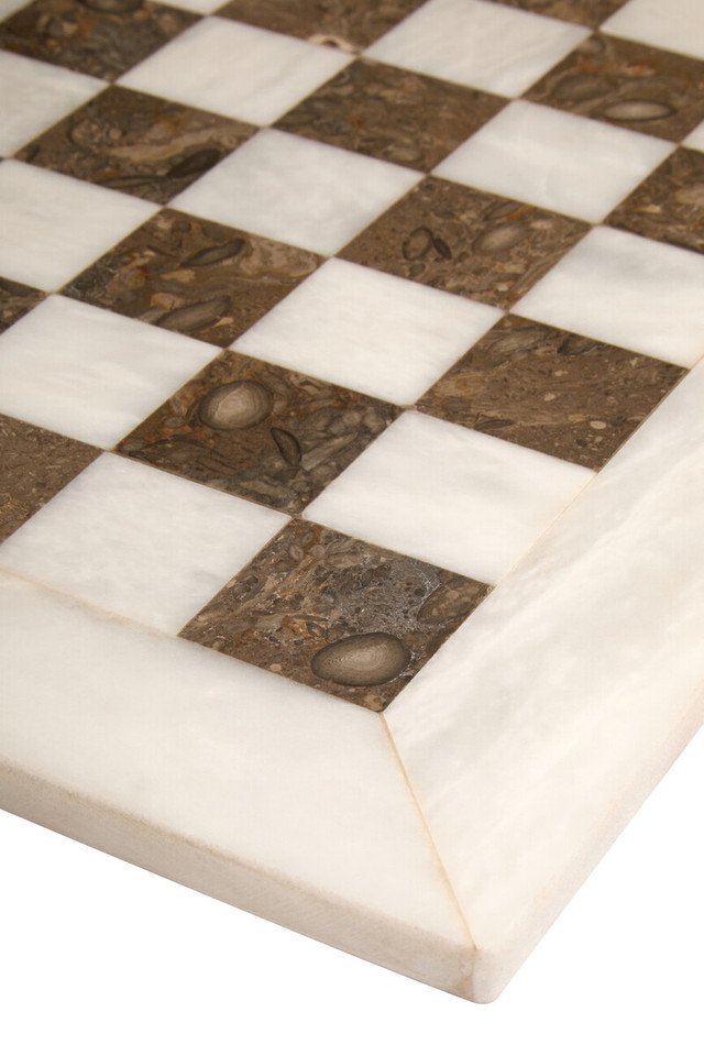 Cloe Carved White and Grey Large Marble Chess Set Cloe Carved White and Grey Large Marble Chess Set