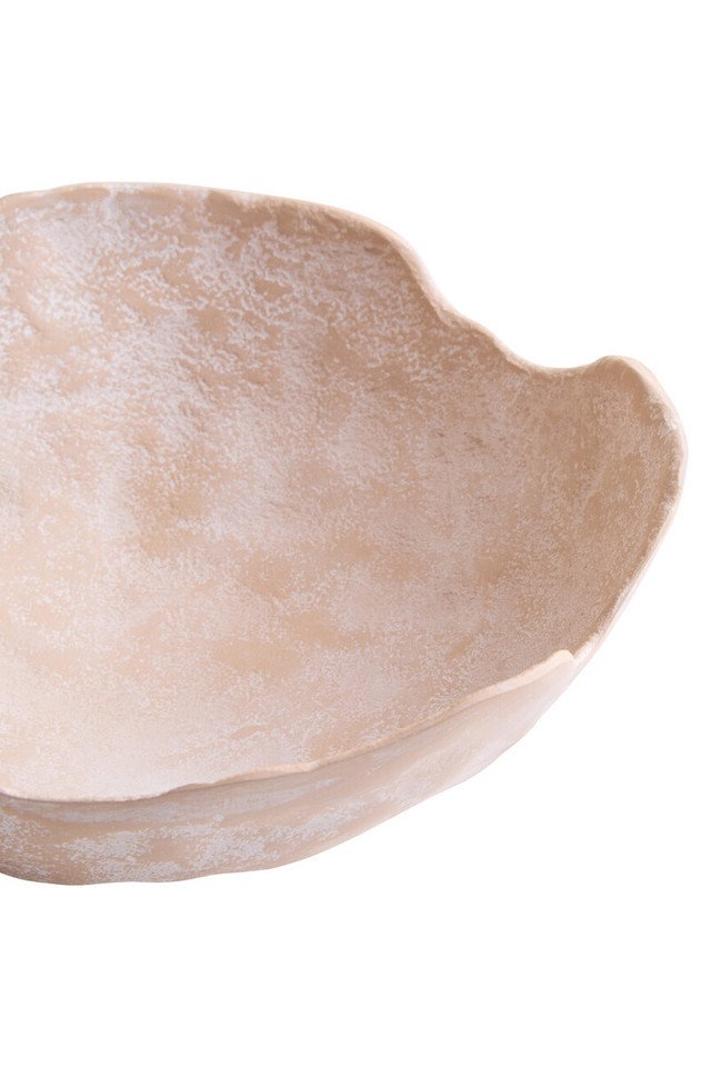 Densee Set of Two Textured Beige Whitewash Bowls Densee Set of Two Textured Beige Whitewash Bowls
