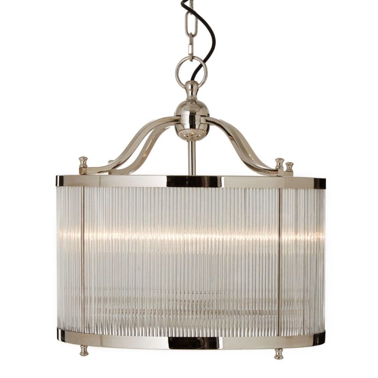 Regents Townhouse Glass Nickel Pendant