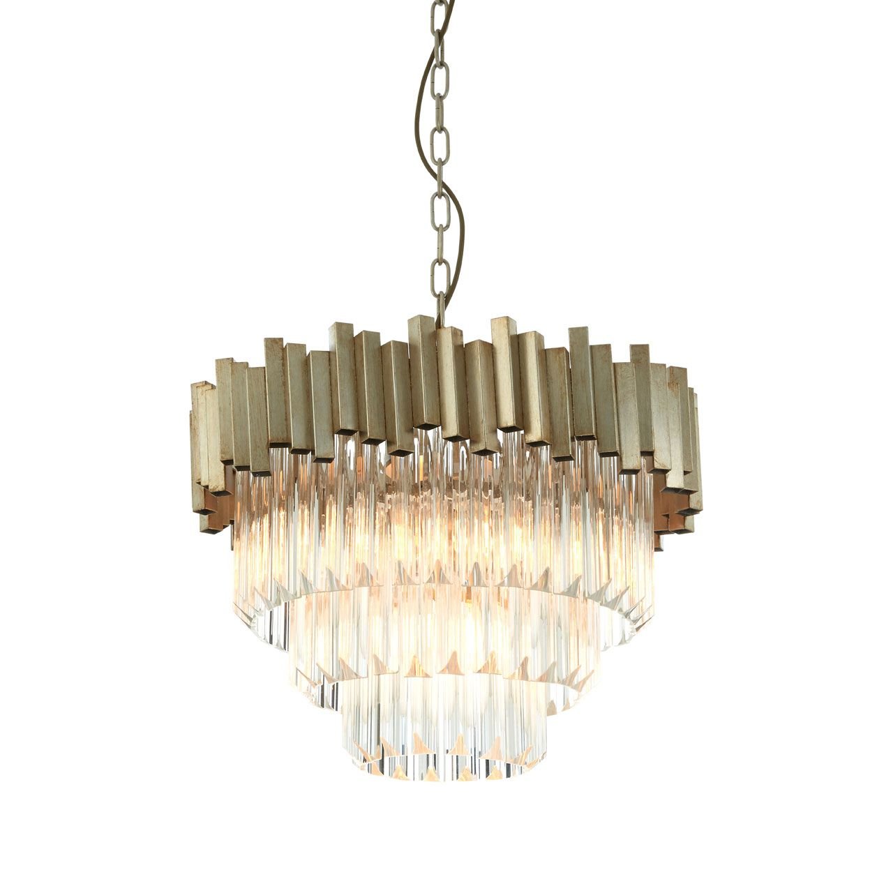 Lustra Large Silver Finish Chandelier - LIGHTING, Chandeliers ...