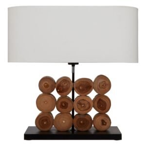 Ashwell Table Lamp With Cut Out Wood Base