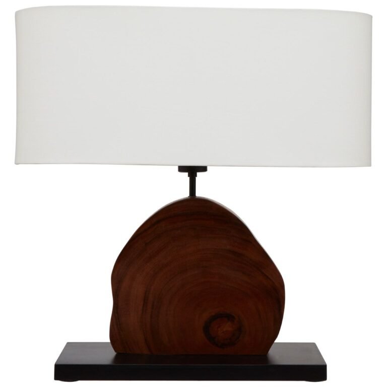 Ashwell Table Lamp With Curved Wood Base