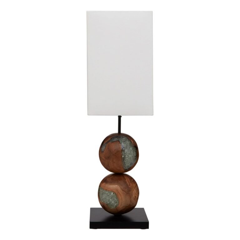 Ashwell Table Lamp With Orb Wood Base