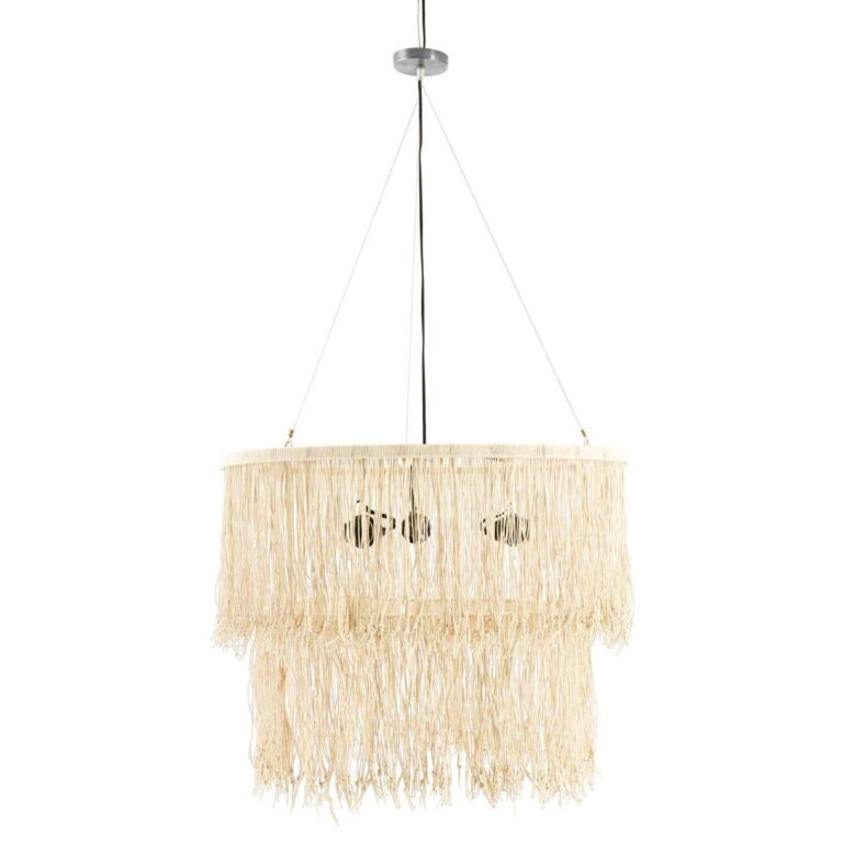 Ashwell Cream Leather Ceiling Light