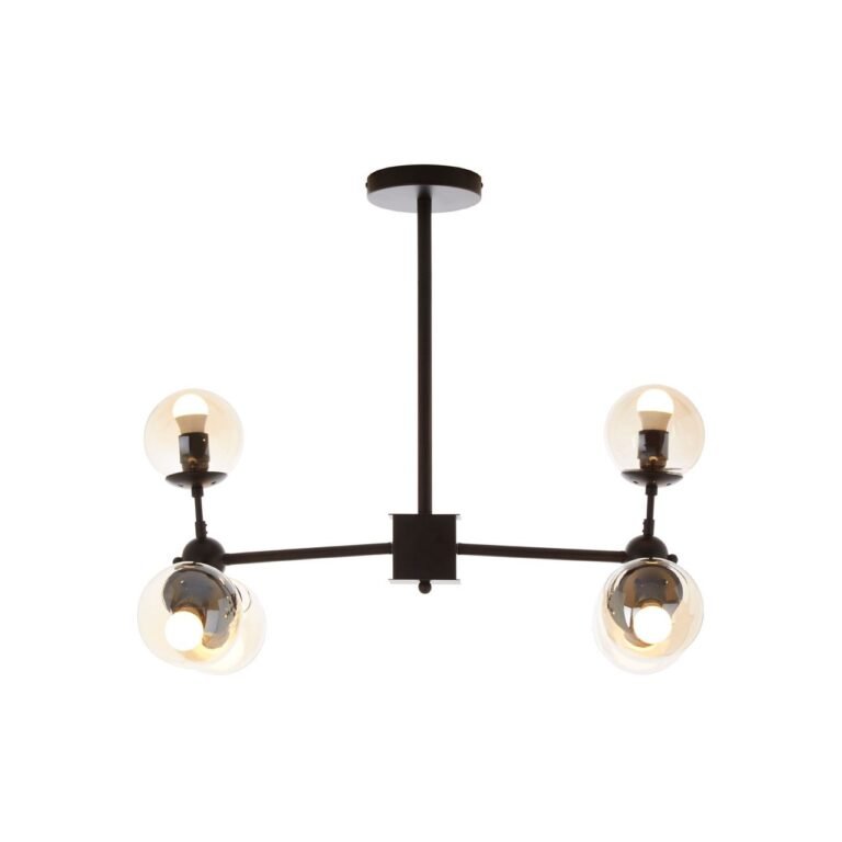 Tabira 6 Bulb Matte Black Pendant Lamp