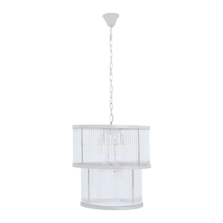 Tarte 2 Tier Nickel Finish Glass Chandelier