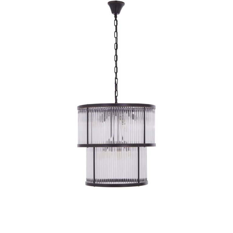 Tarte 2 Tier Antique Black Glass Chandelier