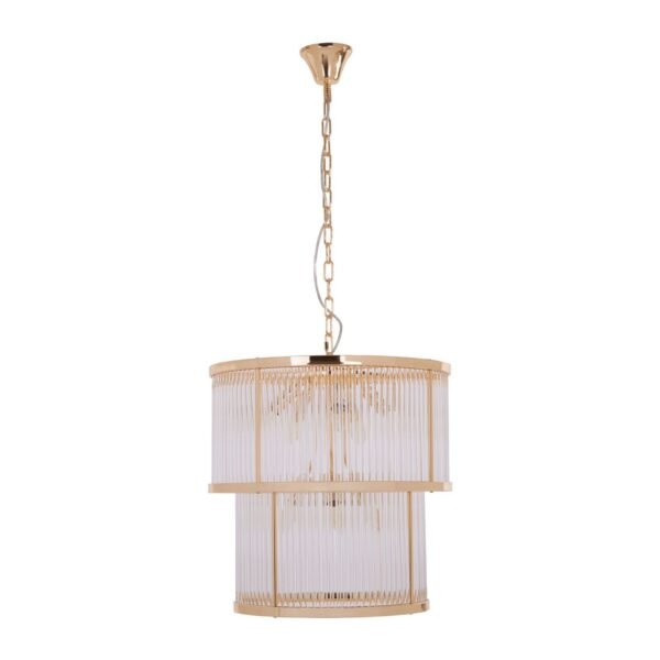 Tarte 2 Tier Gold Finish Glass Chandelier