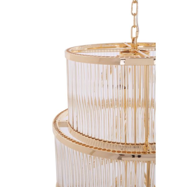 Tarte 3 Tier Gold Finish Glass Chandelier - Image 3