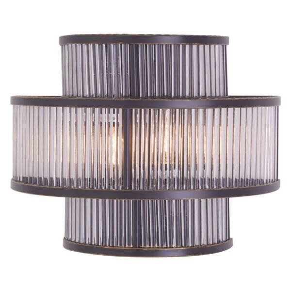 Tarte 3 Tier Black Finish Glass Wall Light - Image 2