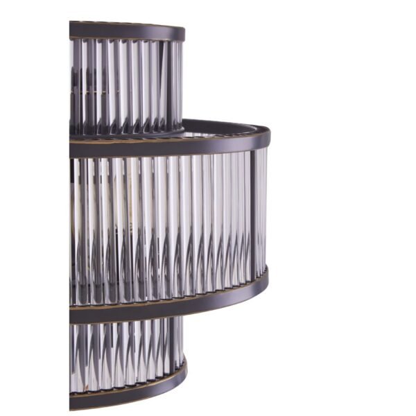 Tarte 3 Tier Black Finish Glass Wall Light - Image 5