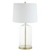 Turel White Fabric Shade Table Lamp