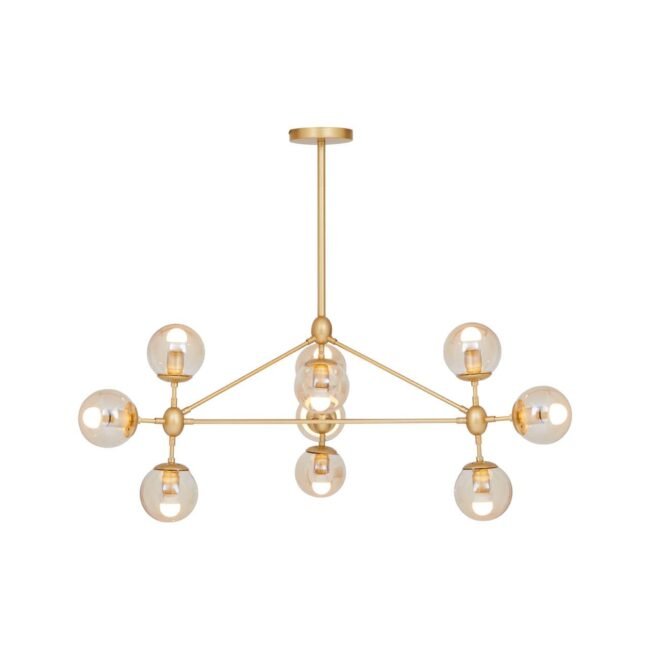 Tabira Ten Bulb Gold Finish Pendant Light