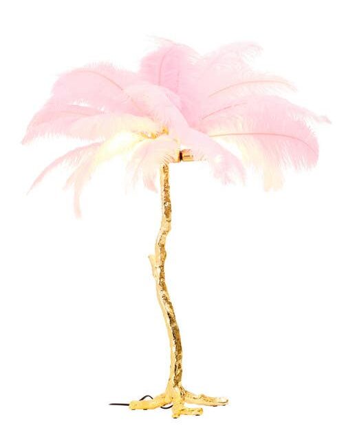 Davie Pink Ostrich Feather Table Lamp
