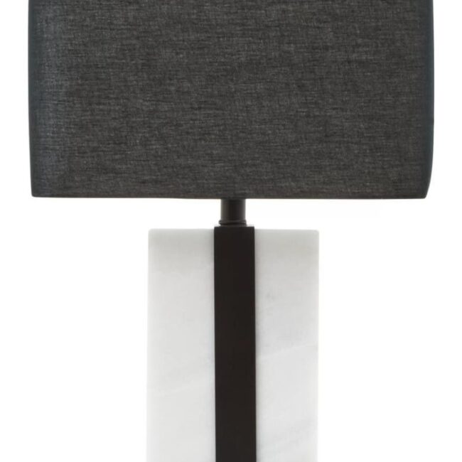 Livie Black and White Marble Table Lamp