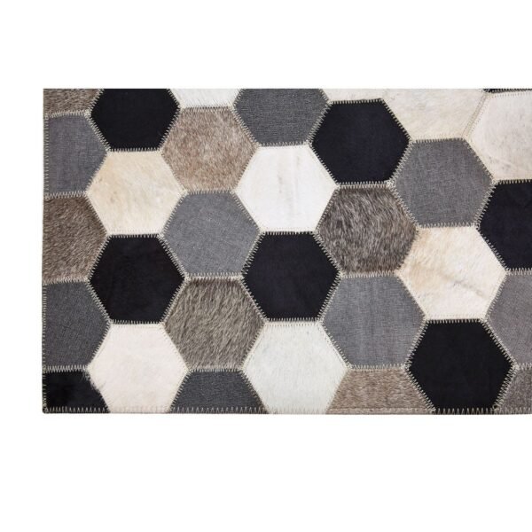 Affril Small Black/White/Grey Patchwork Rug - Image 2