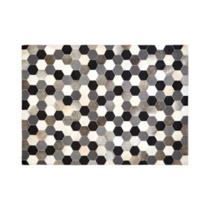 Affril Large Black/White/Grey Patchwork Rug