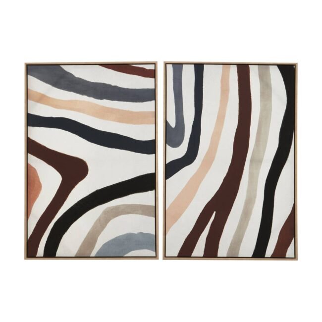 Strata Set Of Two Multi Coloured Wall Art