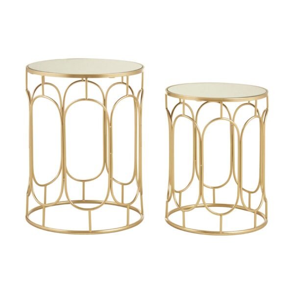 Avery Set Of 2 Champagne Metal Side Tables