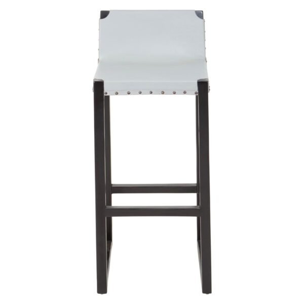 Stirling Grey Leather Bar Stool