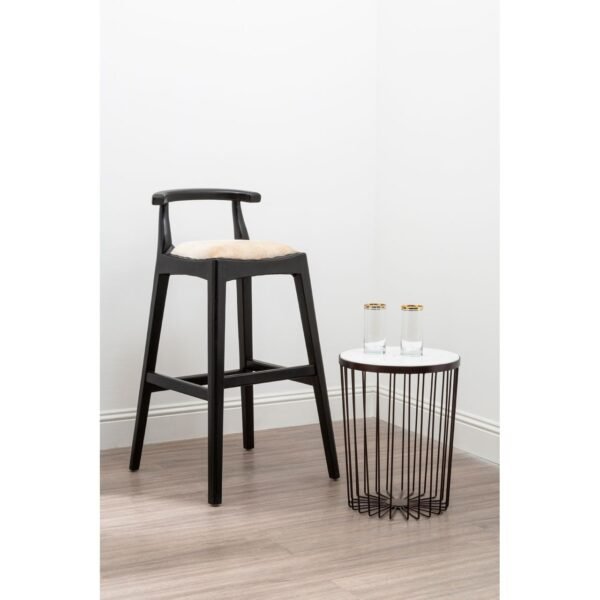 Stirling White Leather Bar Stool - Image 5