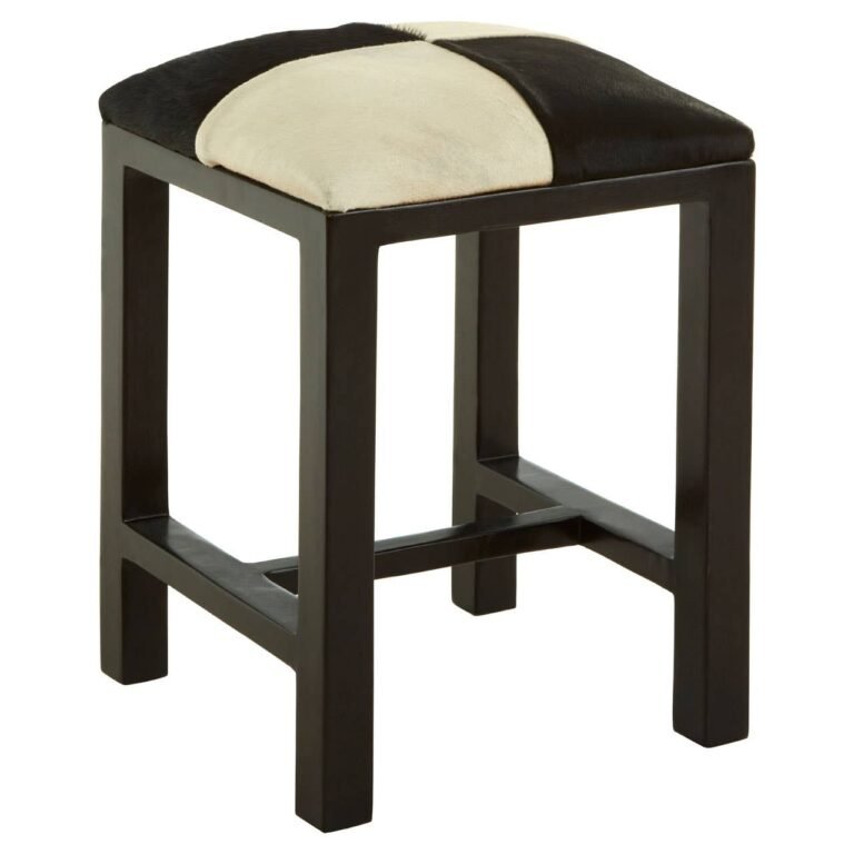 Stirling Black And White Leather Stool