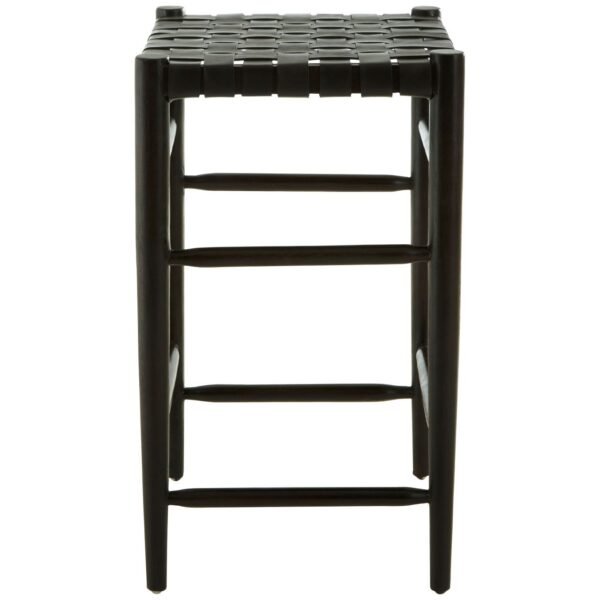 Stirling Black Woven Leather Bar Stool - Image 3